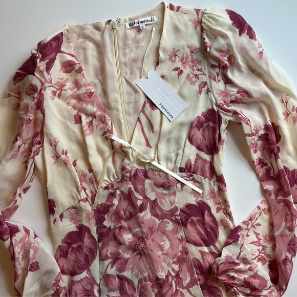 NWT Reformation Ferris Floral Mini Dress Sz 0 - Picture 6 of 8